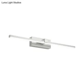 Black/White LED Wall Mounted Bathroom Mirror Light - Iron Stick Vanity Lamp, Multiple Sizes Available