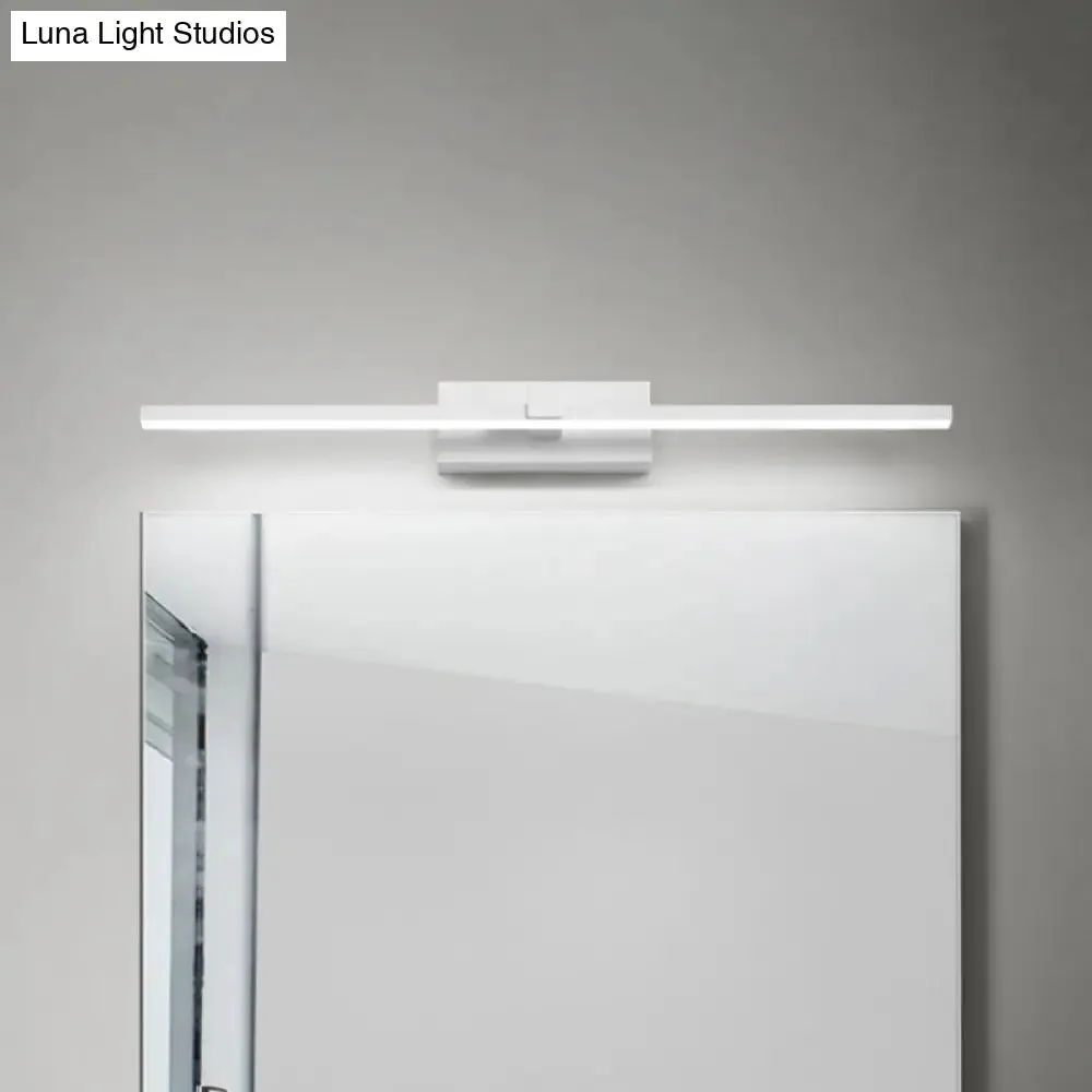 Black/White LED Wall Mounted Bathroom Mirror Light - Iron Stick Vanity Lamp, Multiple Sizes Available