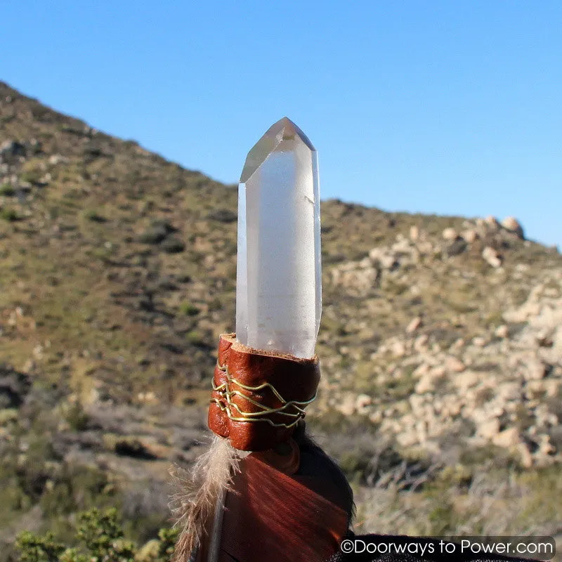 Blue Macaw Smudge Fan & Pleiadian Starbrary Crystal 13.25"