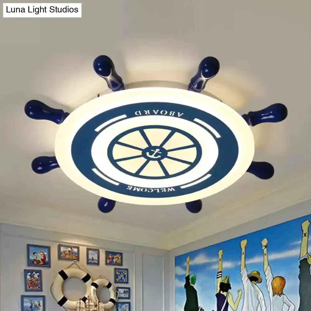 Blue Rudder LED Flush Mount Ceiling Light: Simple & Stylish Fixture for Great Rooms