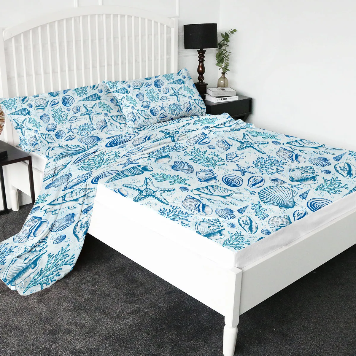 Blue Seashells Sheet Set