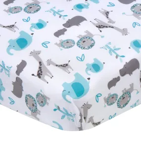 Boys Safari Fitted Crib Sheet