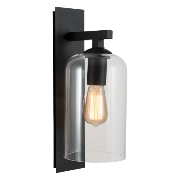 Bright Star Lighting L509 BLACK Down Facing Metal Lantern with Clear Glass