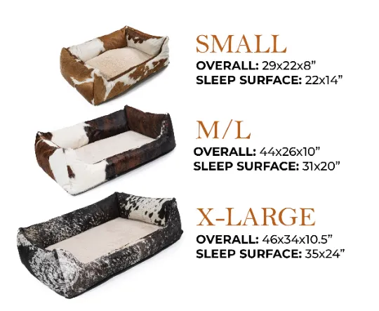 Brindle Cowhide Pet Bed, 22X29X8"