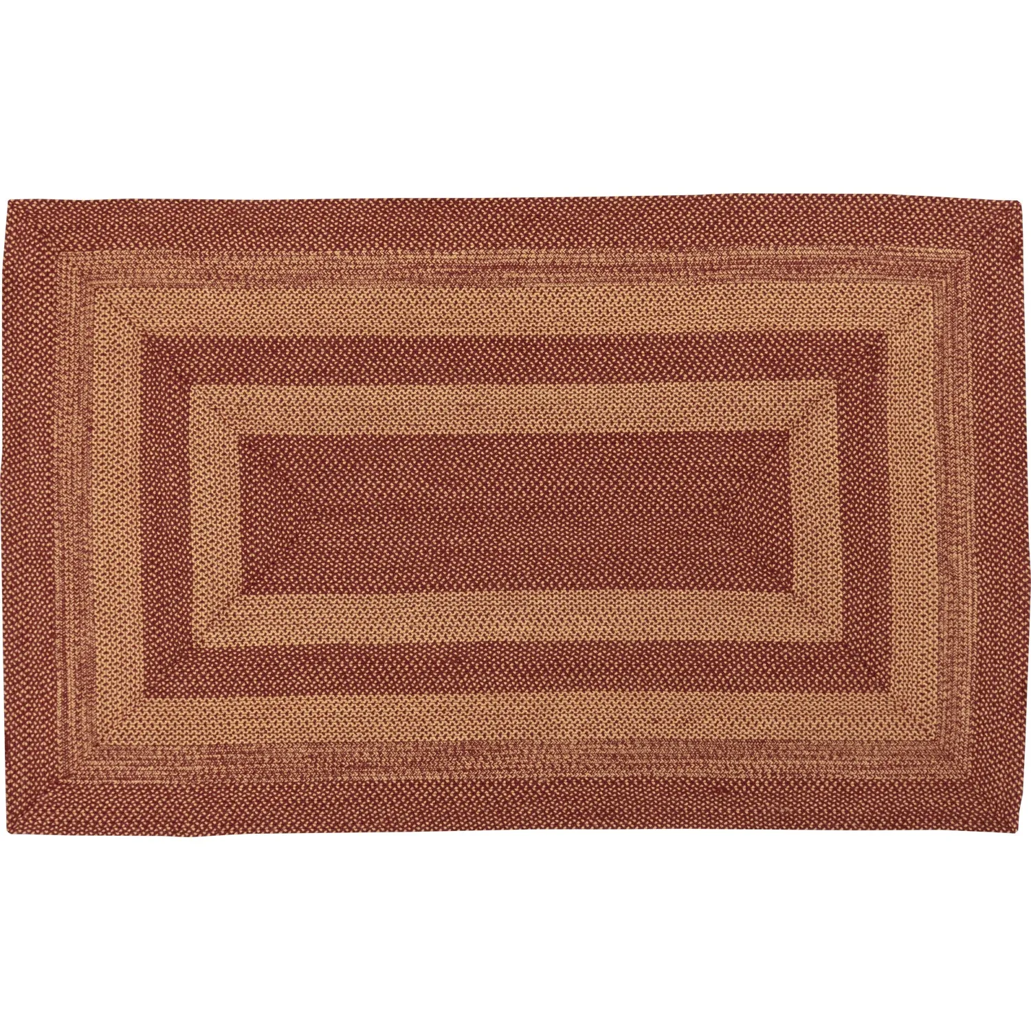 Burgundy Tan Jute Rug Rect w/ Pad 60x96