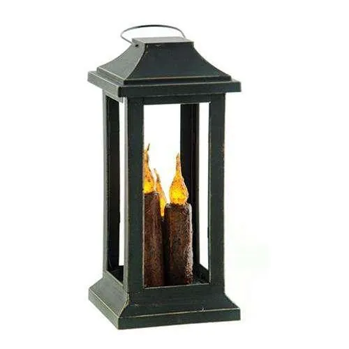 Burnt Mustard Three Taper Lantern, 10 inch