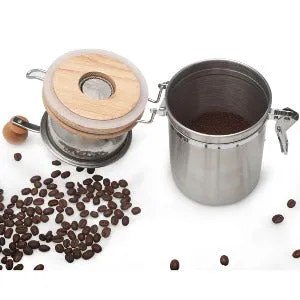 Cafe Cult Coffee Grinder - adjustable with airtight canister