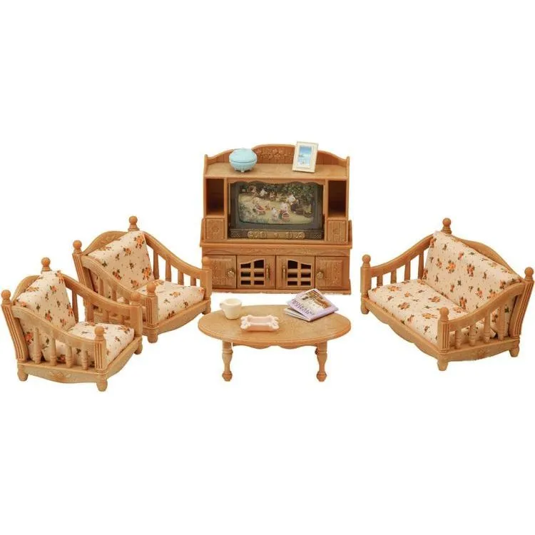 Calico Critters Comfy Living Room Set, Dollhouse Furniture and Accessories