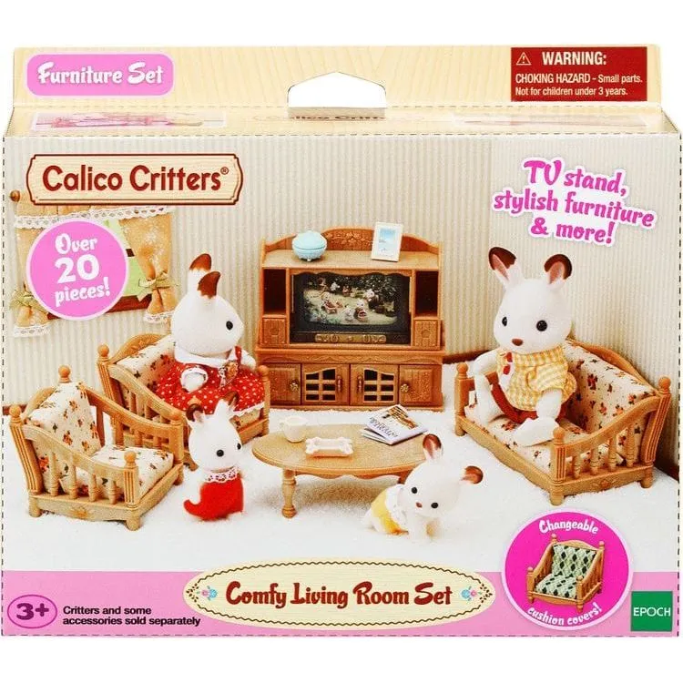 Calico Critters Comfy Living Room Set, Dollhouse Furniture and Accessories