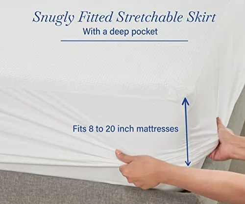 California Design Den Premium Waterproof Mattress Protector for Twin Size Bed - Soft, Cooling, Noiseless, Machine Washable, Fitted Mattress Cover with Deep Pockets to Fit 8-20 inch Mattress