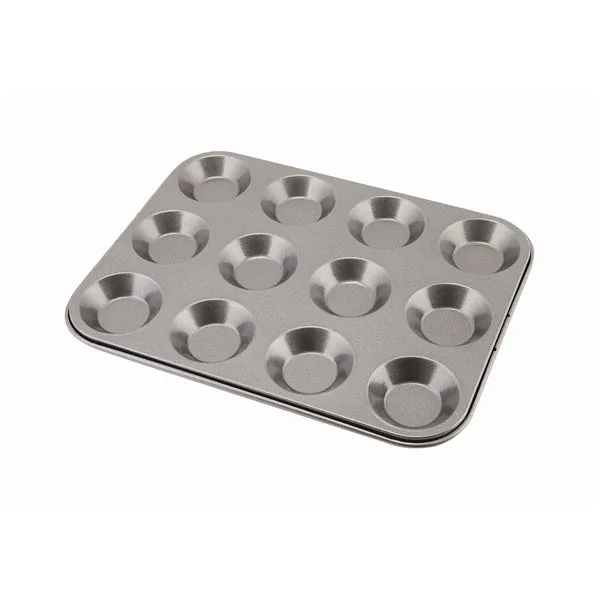 Carbon Steel Non-Stick 12 Cup Bun Tray