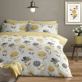 Caroline Brushed Cotton Duvet Cover Set - Lemon