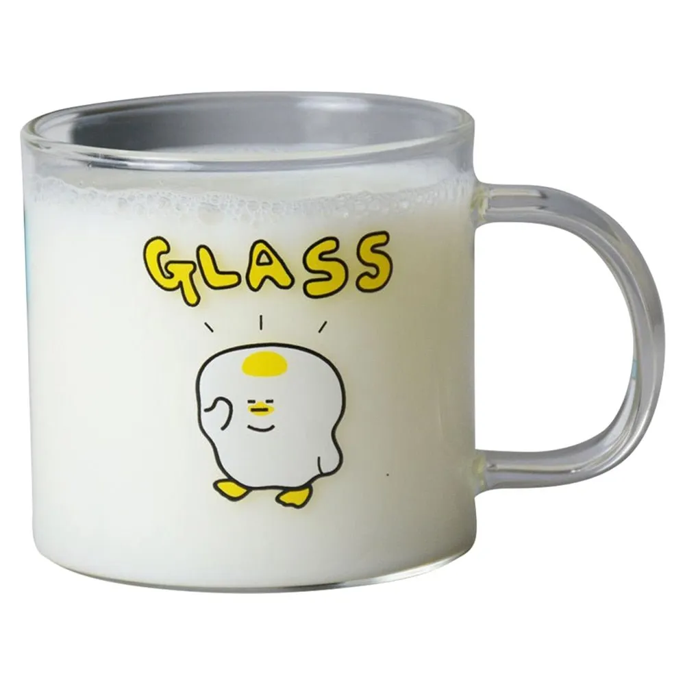 Cartoon Printed Glass Cup for Drinks and Desserts