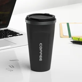 Castleite BrewGlide Travel Coffee Mug 6 & 8 Hours Hot & Cold 510ML Vacuum Insulated Stainless Steel Double Walled Sipper with Spill-Proof Flip Lid Design - Your Fancy Portable Companion (Onyx Black)