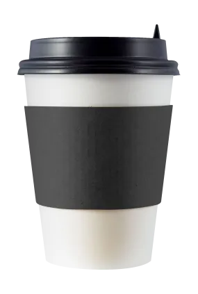 CCF Eco Friendly Disposable Corrugated Black Sleeve For Drink Cup - 1000 Pieces/Case