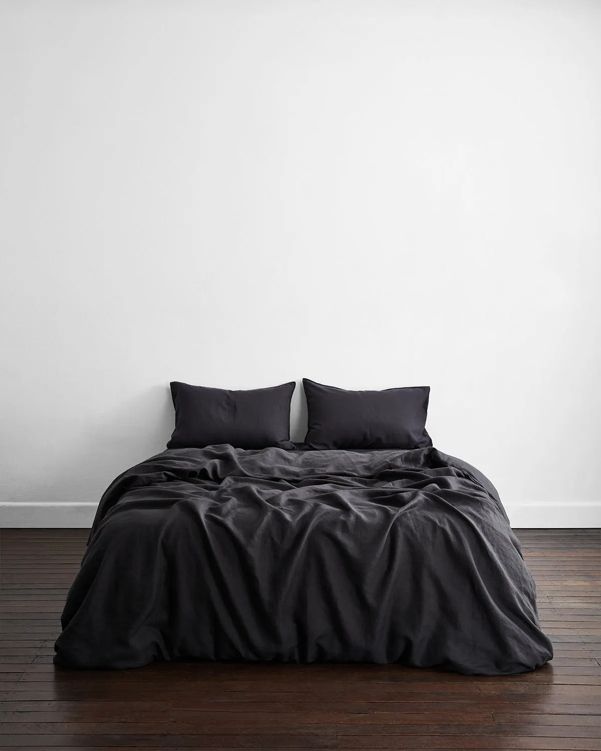 Charcoal 100% French Flax Linen Duvet Cover