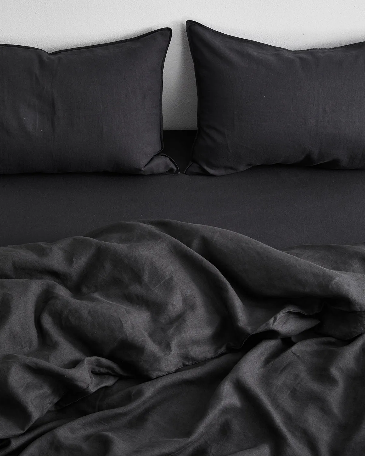 Charcoal 100% French Flax Linen Duvet Cover