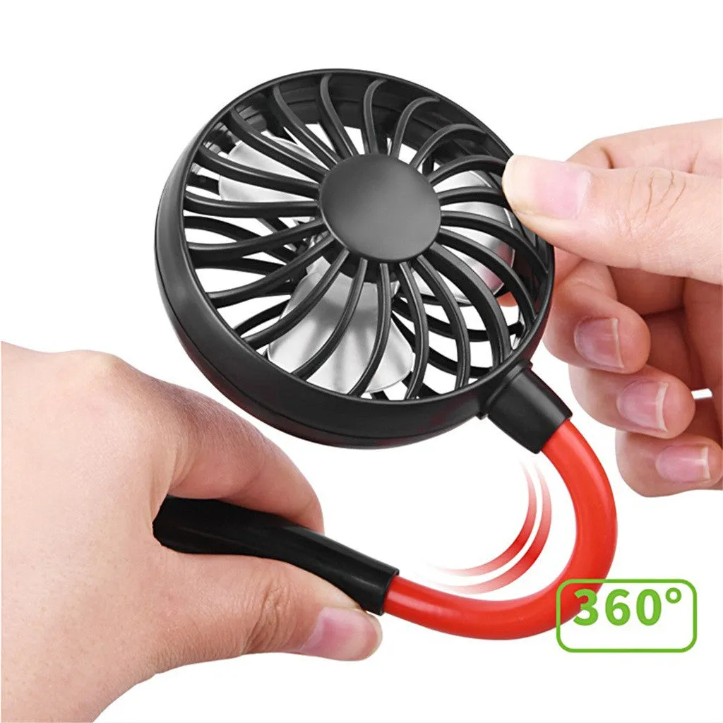 Charging portable lazy fan student desktop fan hanging neck fan