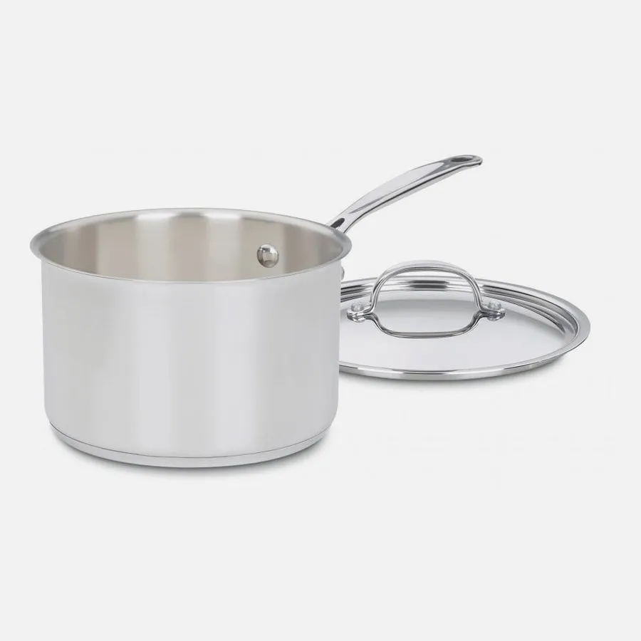 Chefs Classic Stainless 4qt Saucepan W/cover