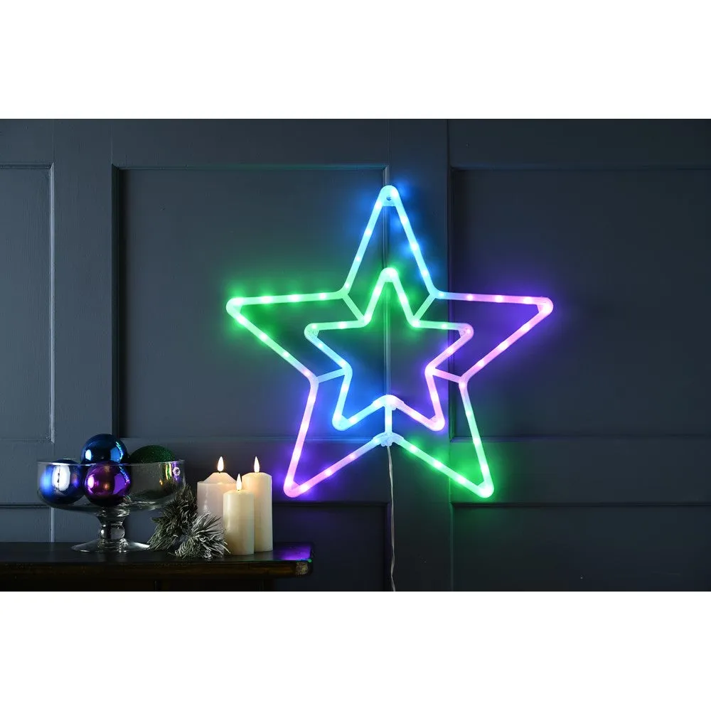 Christmas Decoration Star Light Animated Multicolour Outdoor LED - 56cm