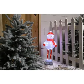 Christmas LED Christmas Acrylic Candy Cane Leg Snowman - 70cm