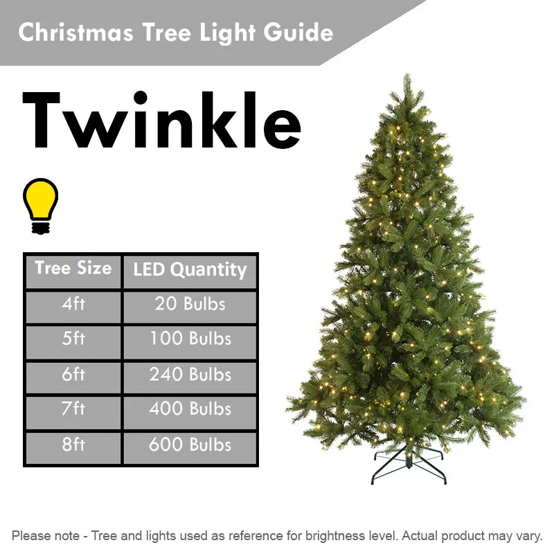 Christmas Tree Fairy Lights Multifunction Warm White Outdoor 1000 LED - 24.97m Glow-Worm