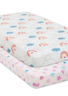 Combo of Baby Crib Sheet - Dreamy Animals and Magical Unicorn