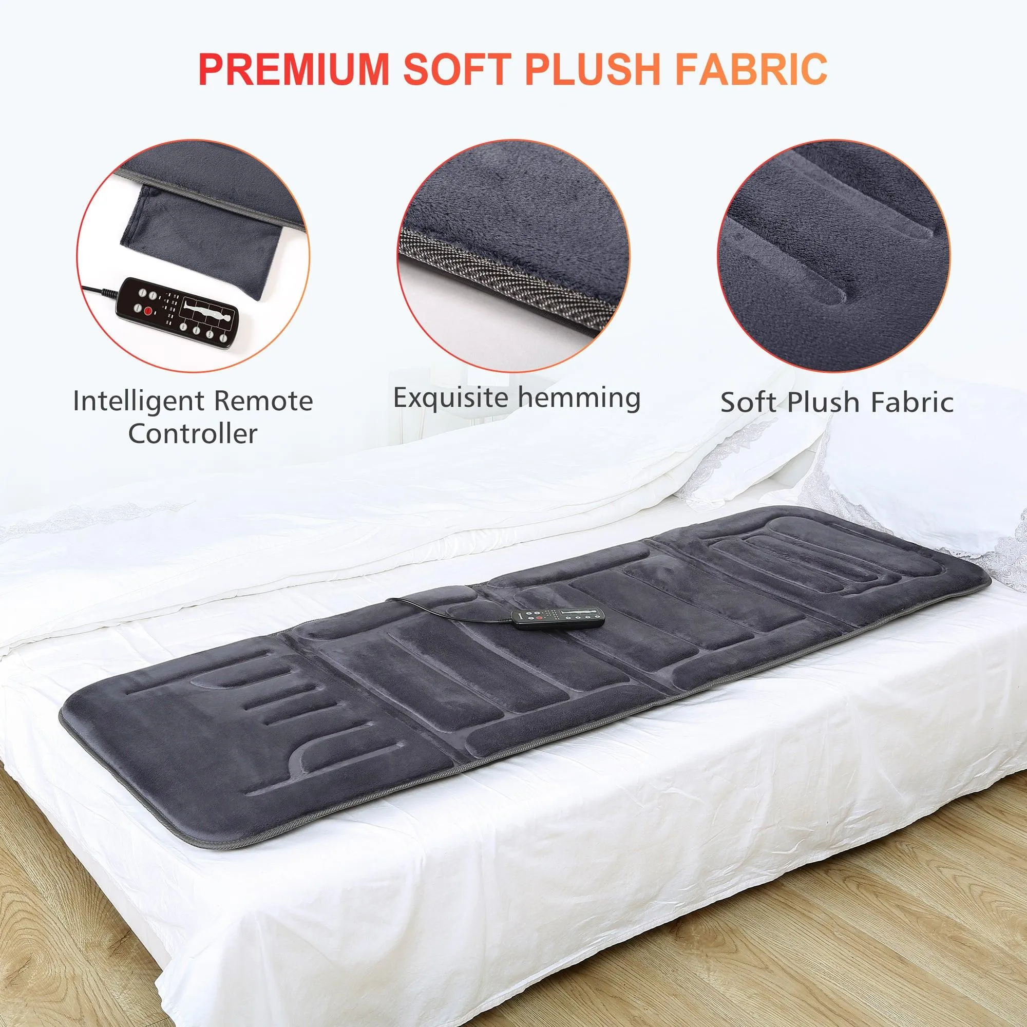 Comfier Massage Mat Full Body,Massage Pad with 10 Vibration Motors --CF-3703