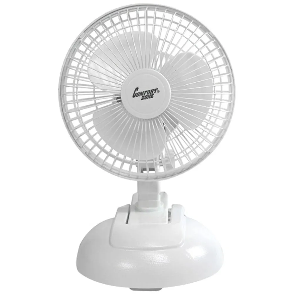 Comfort Zone CZ6XMWT 6 2-in-1 Combo Clip-on & Desk Style Fan