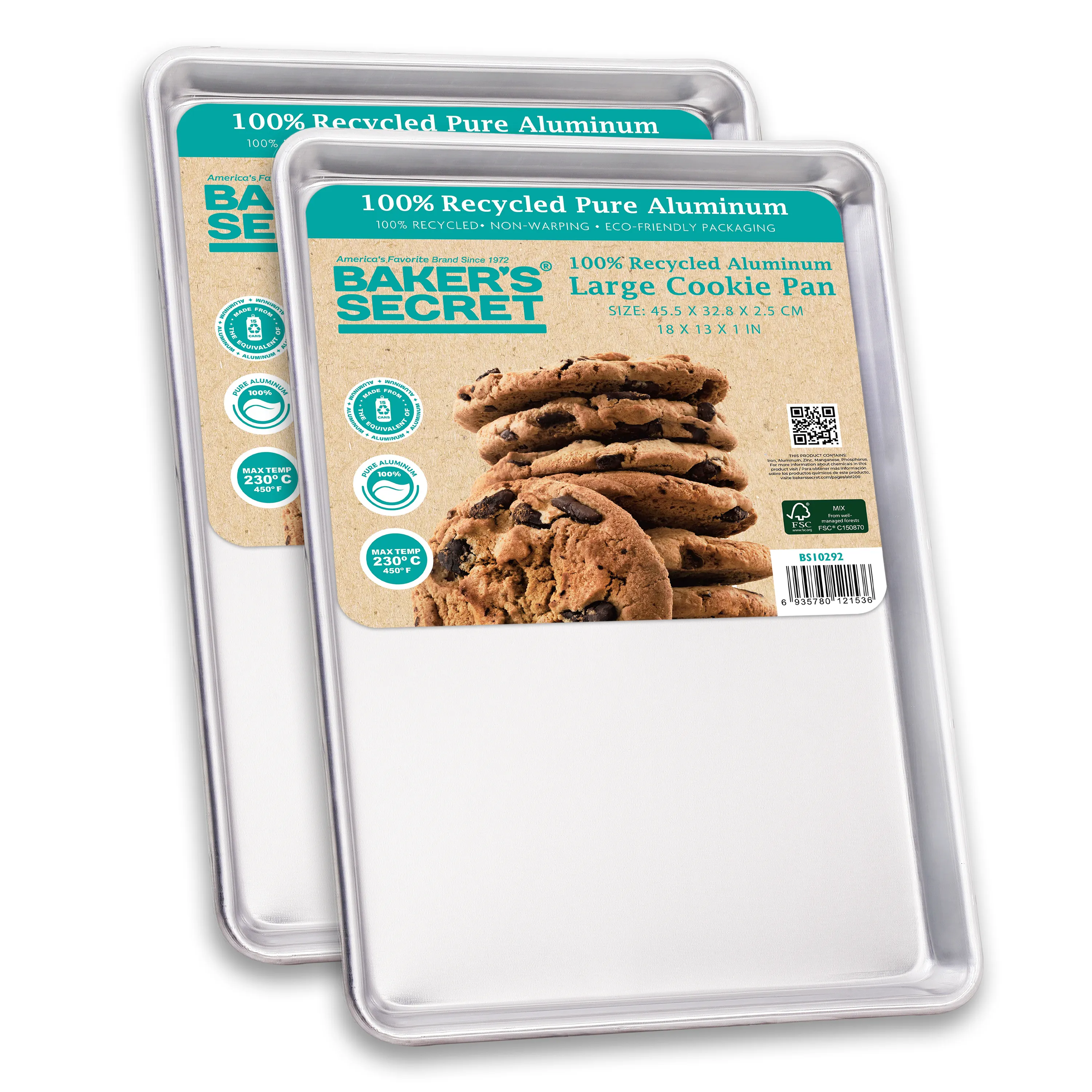 Commercial Grade Pure Aluminum Cookie Sheet - 16.5" x 11.7"