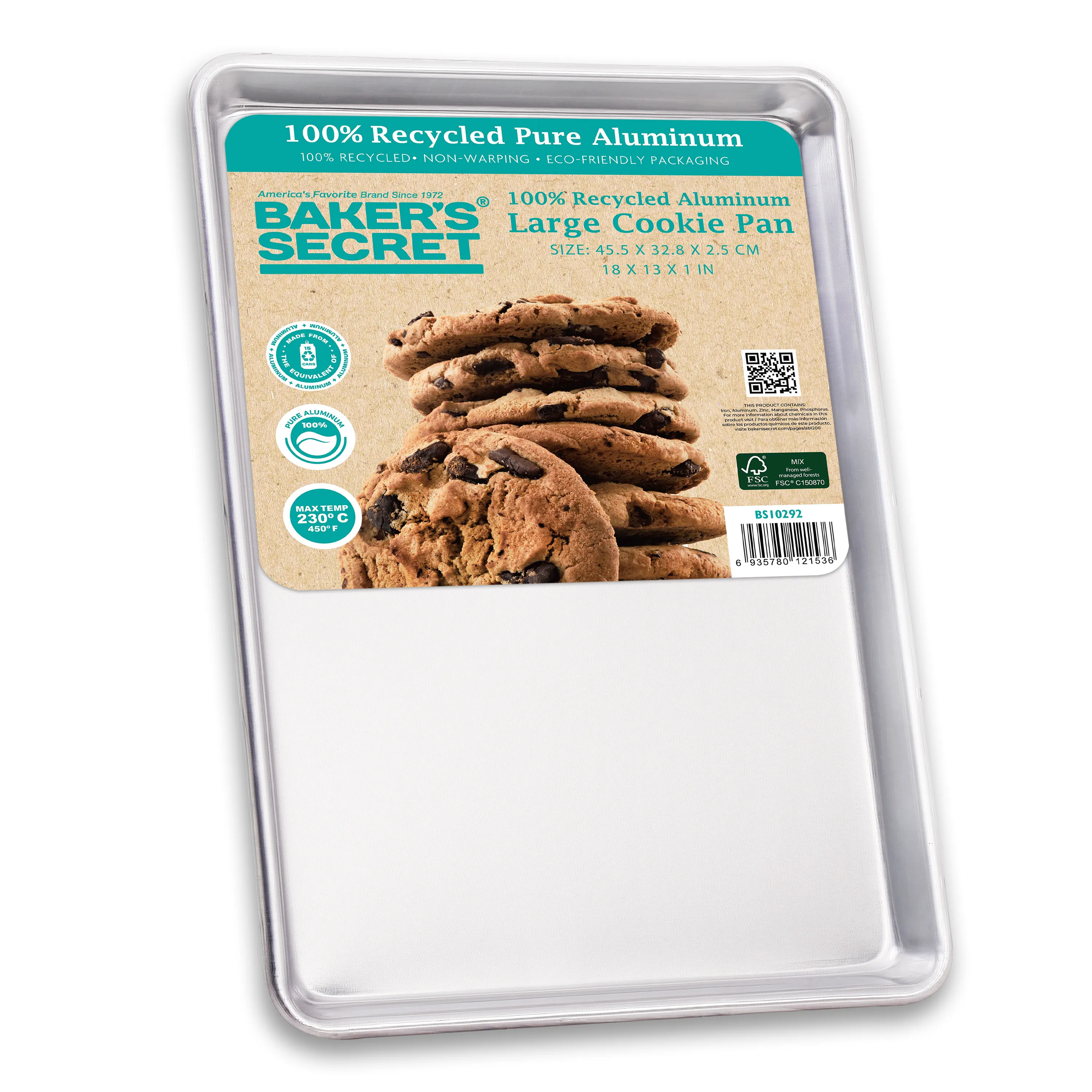 Commercial Grade Pure Aluminum Cookie Sheet - 16.5" x 11.7"