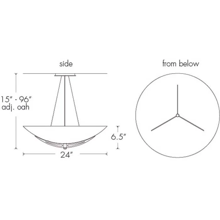 Compass 11203-24-CH Indoor/Outdoor Cable Hung Pendant By Ultralights Lighting