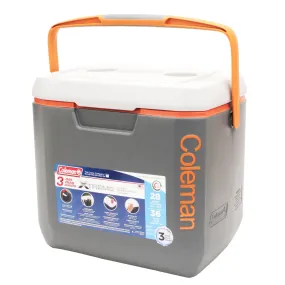 Cooler, 28 Quart - Dark Gray-Orange-Light Grey, Overmold