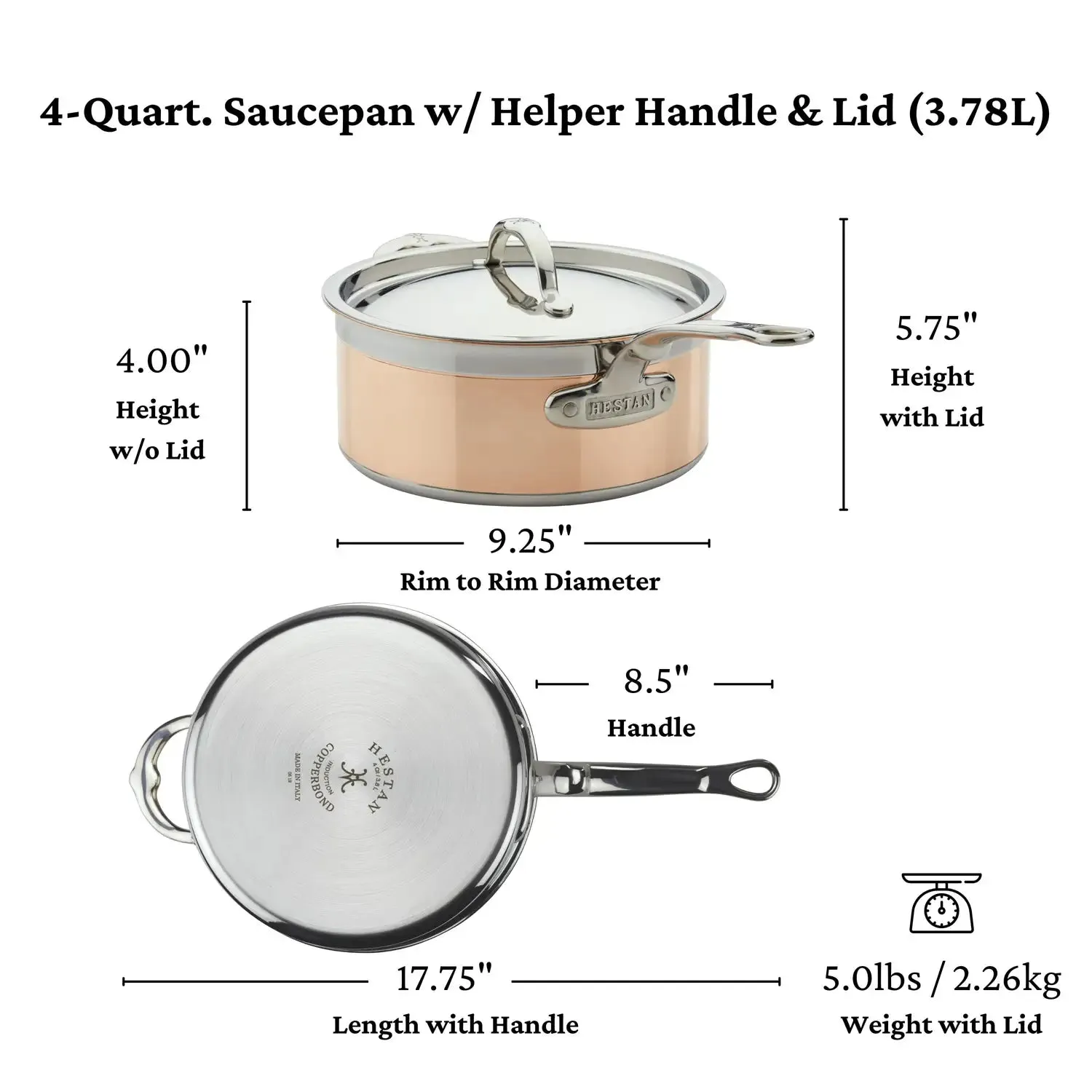 Copper Induction Saucepans