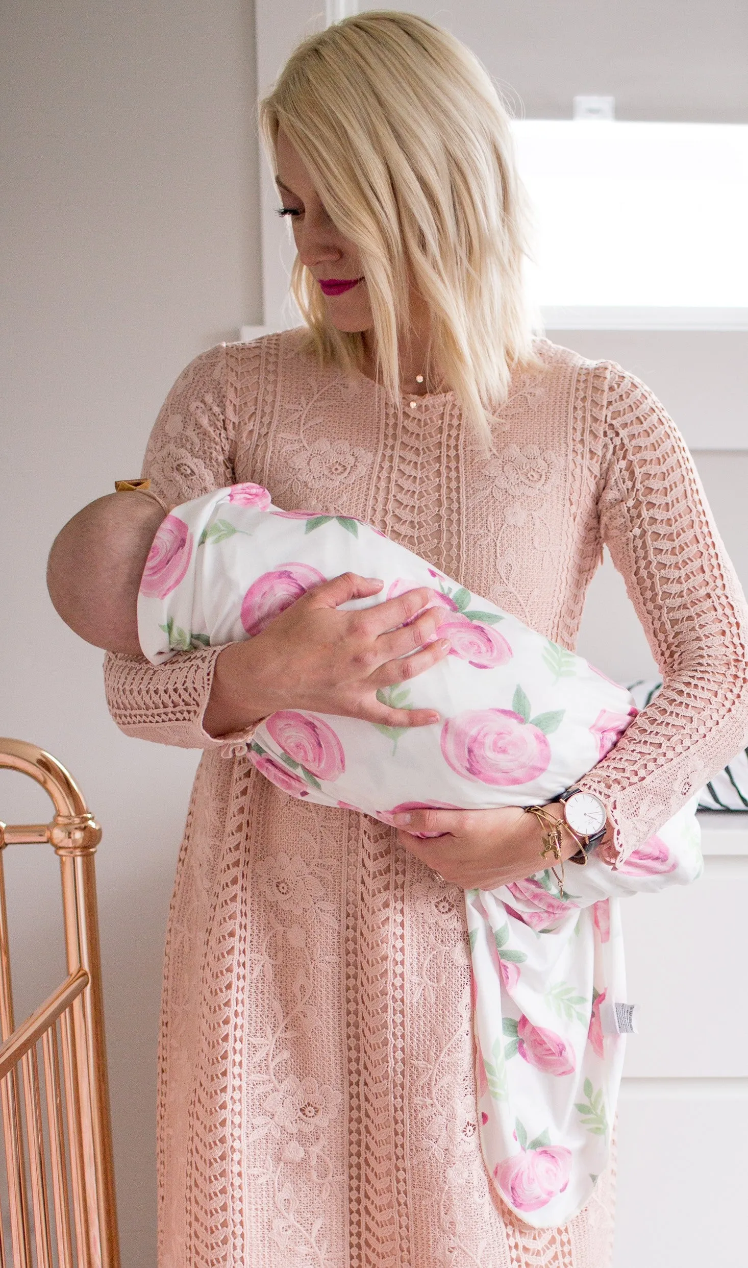 Copper Pearl Grace Knit Swaddle Blanket