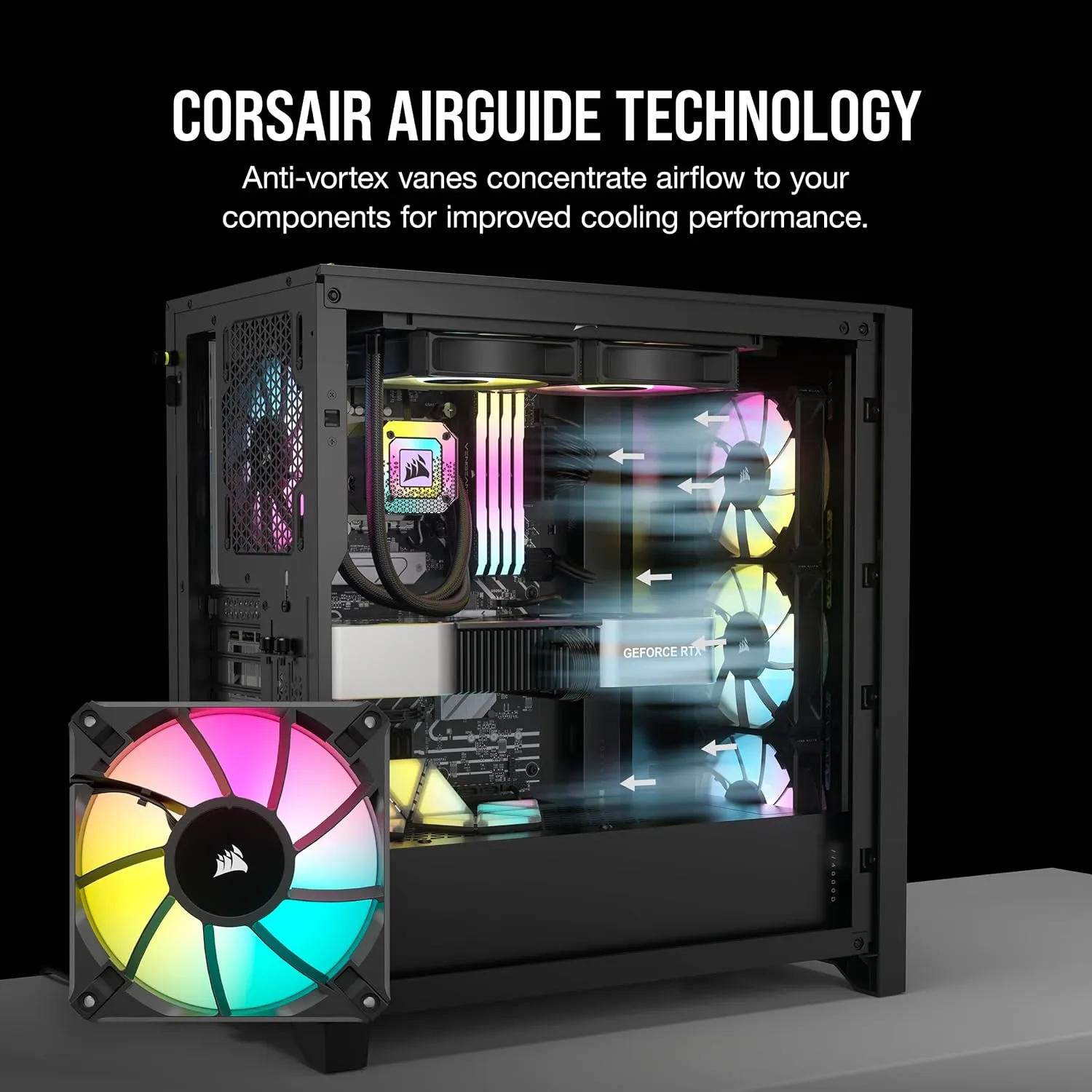 Corsair iCUE AF120 RGB ELITE 120mm PWM Single Fan - Black 黑色 (單件裝) CO-9050153-WW