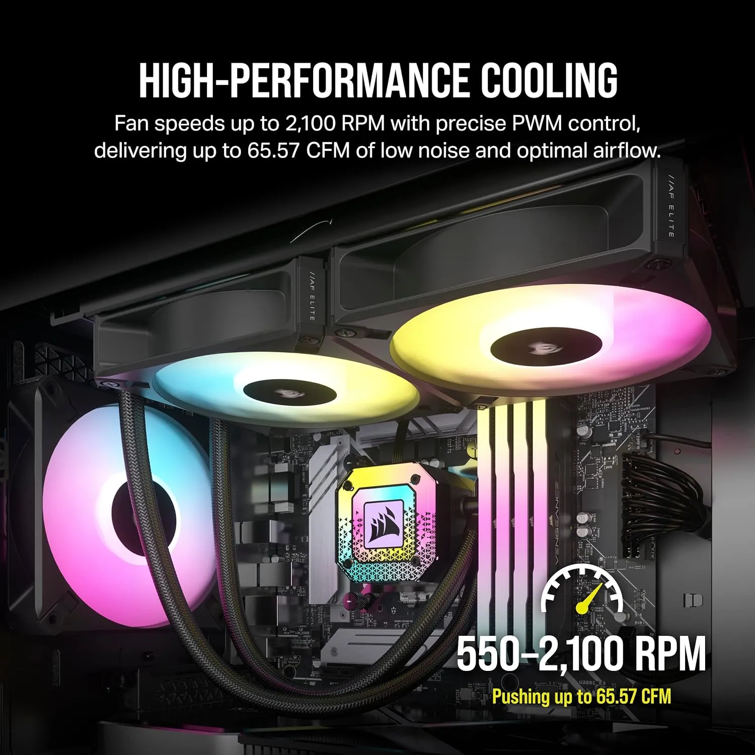 Corsair iCUE AF120 RGB ELITE 120mm PWM Single Fan - Black 黑色 (單件裝) CO-9050153-WW