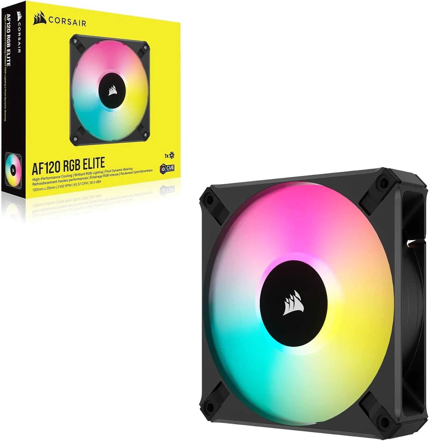 Corsair iCUE AF120 RGB ELITE 120mm PWM Single Fan - Black 黑色 (單件裝) CO-9050153-WW