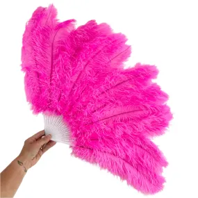 Costume Dance Ostrich Feather Fan - Vintage