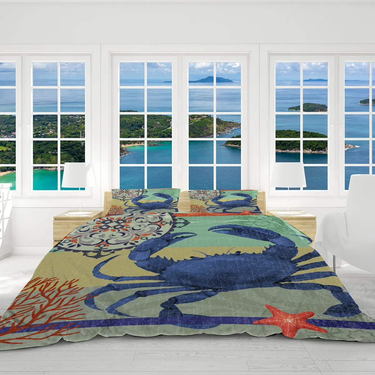 Crab Passion Reversible Bedcover Set