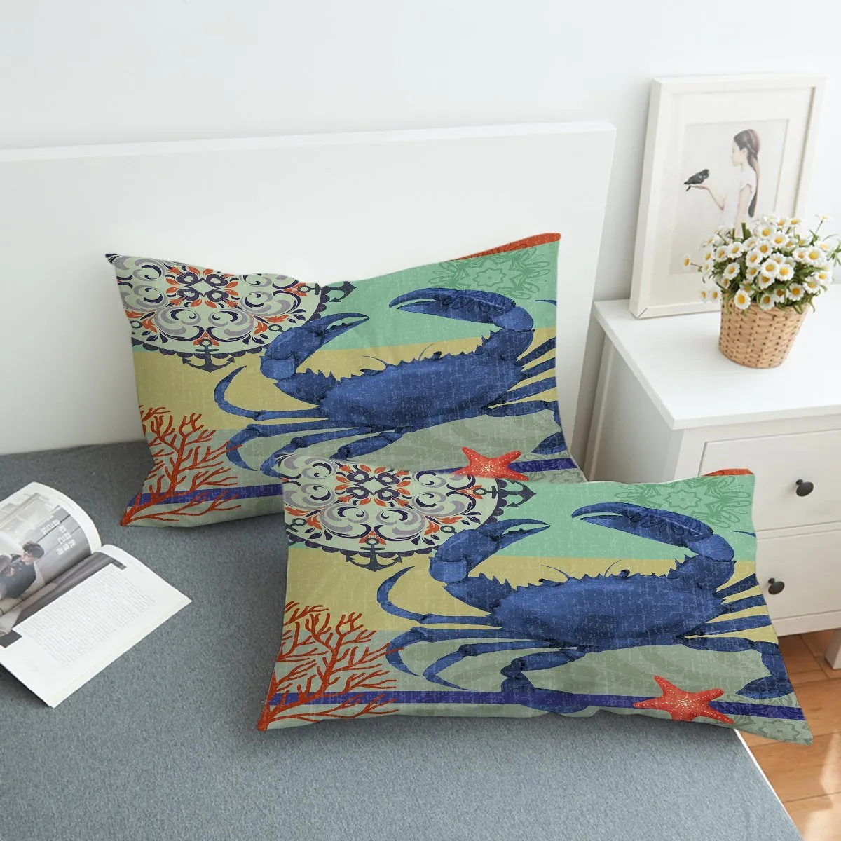 Crab Passion Reversible Bedcover Set