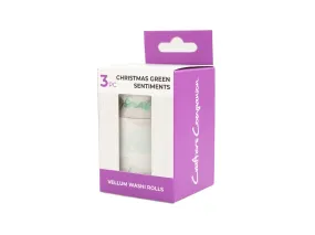 Crafters Companion Vellum Washi Rolls - Christmas Green Sentiments