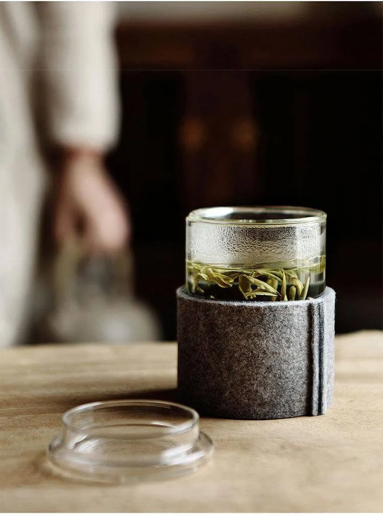 Creative Glass Tea Infuser with Wooden Lid