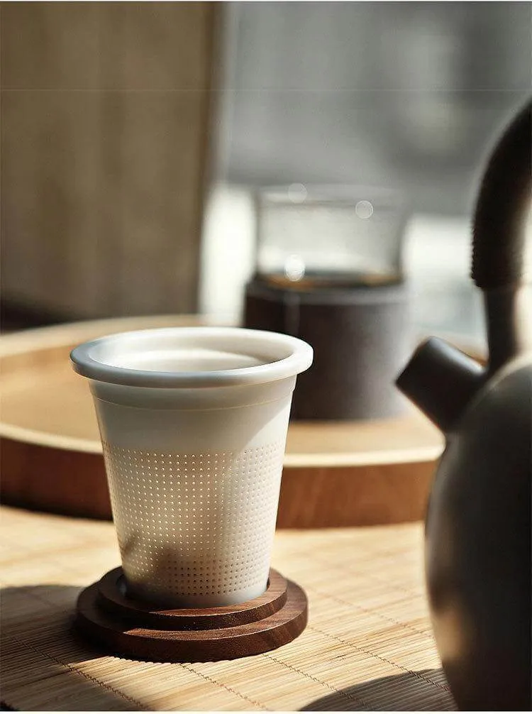 Creative Glass Tea Infuser with Wooden Lid