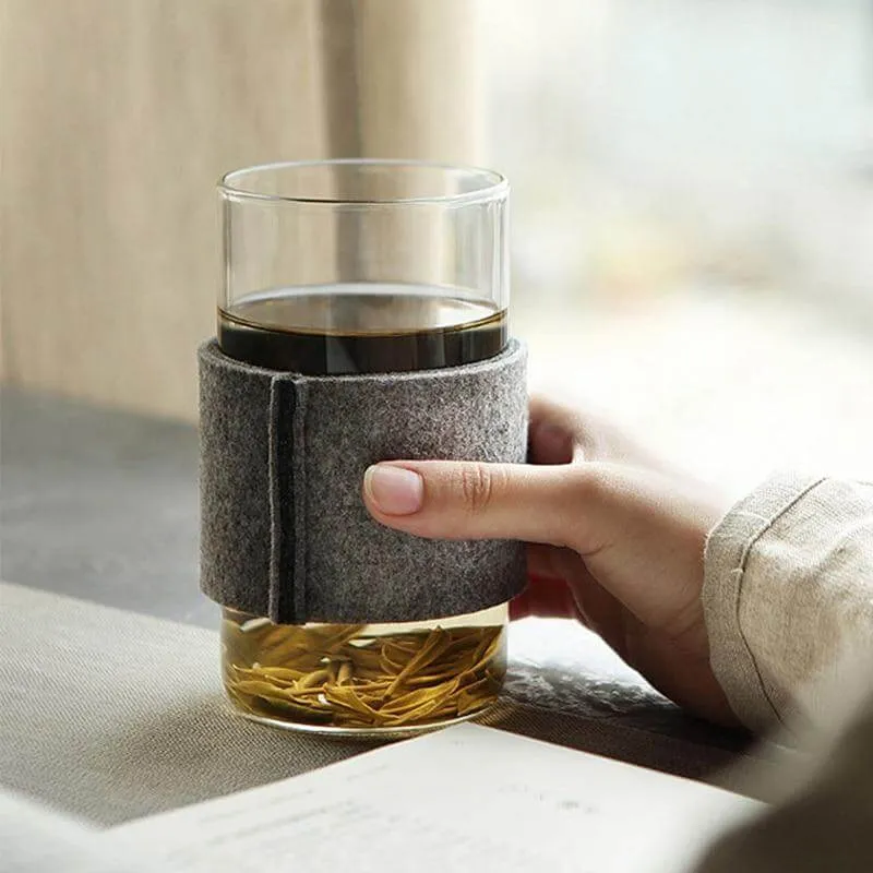 Creative Glass Tea Infuser with Wooden Lid