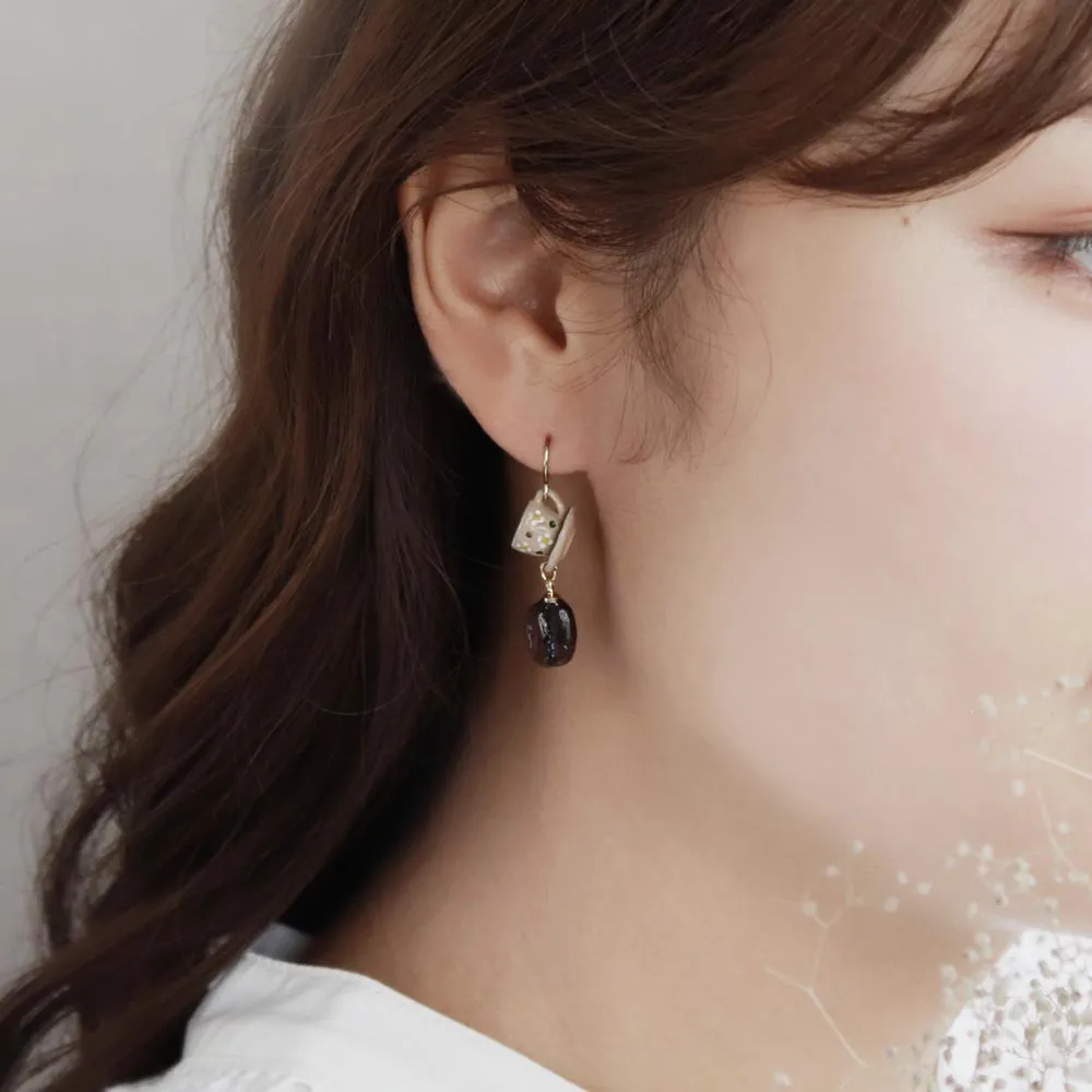 Croissant and Coffee Earrings