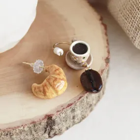 Croissant and Coffee Earrings