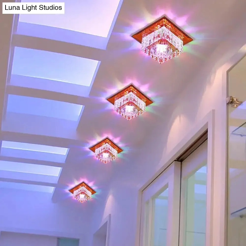 Crystal LED Flush Mount Light for Foyer - Simplicity & Elegance