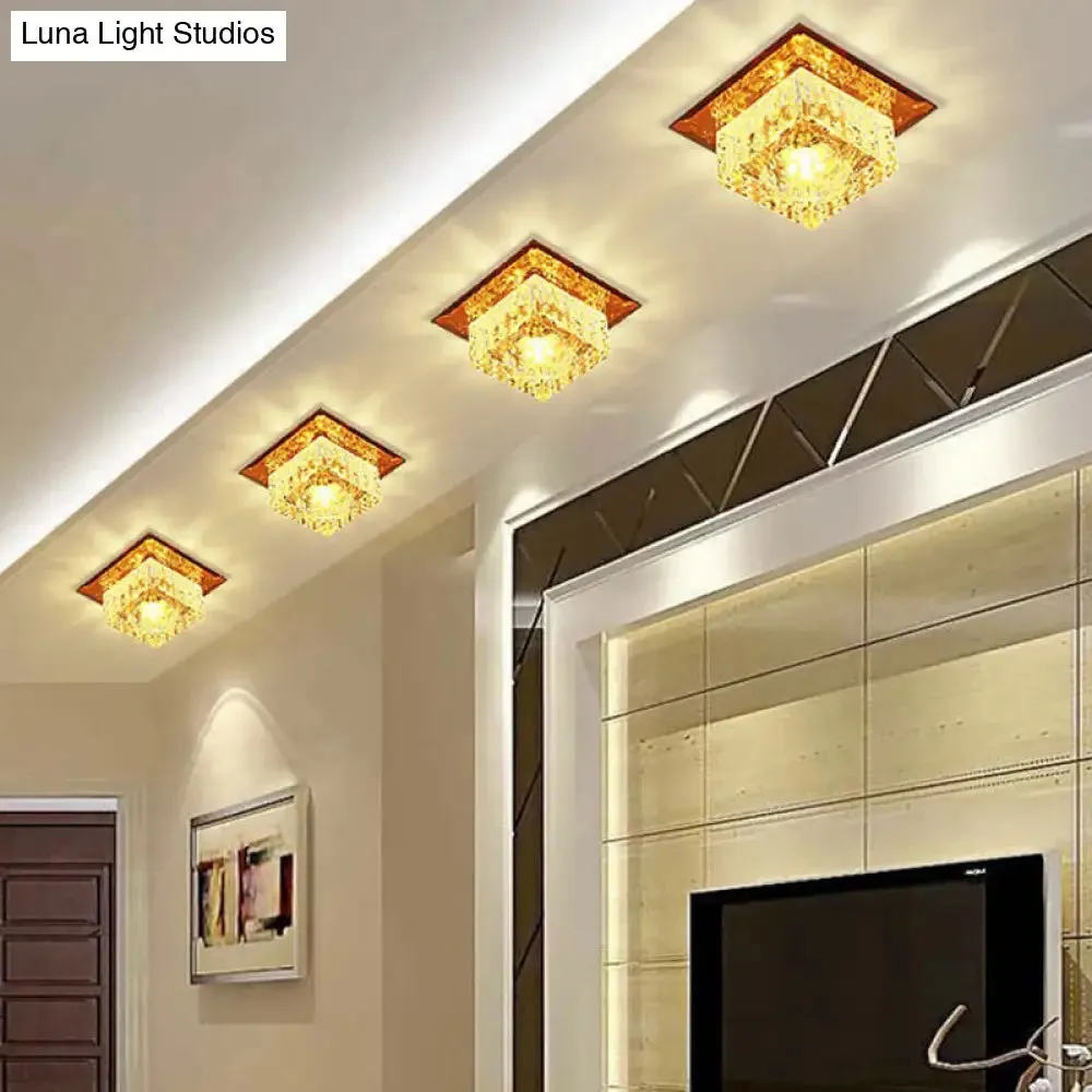 Crystal LED Flush Mount Light for Foyer - Simplicity & Elegance