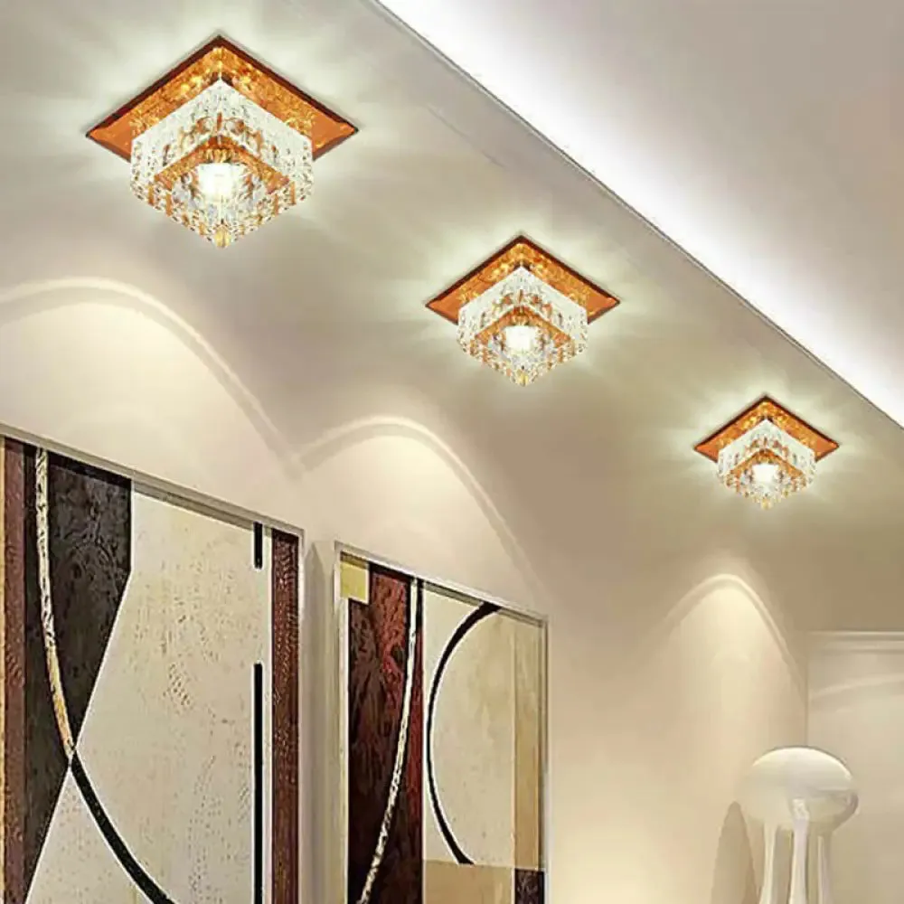 Crystal LED Flush Mount Light for Foyer - Simplicity & Elegance